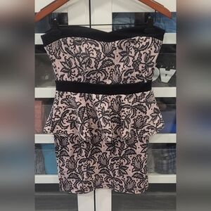 HeartSoul Strapless Black and Pink Dress